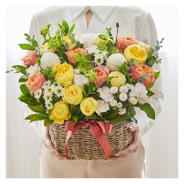 premium Yellow Seasonal Flower Basket
