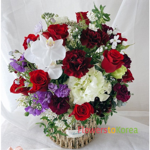 Love and Respect Flower Basket_red