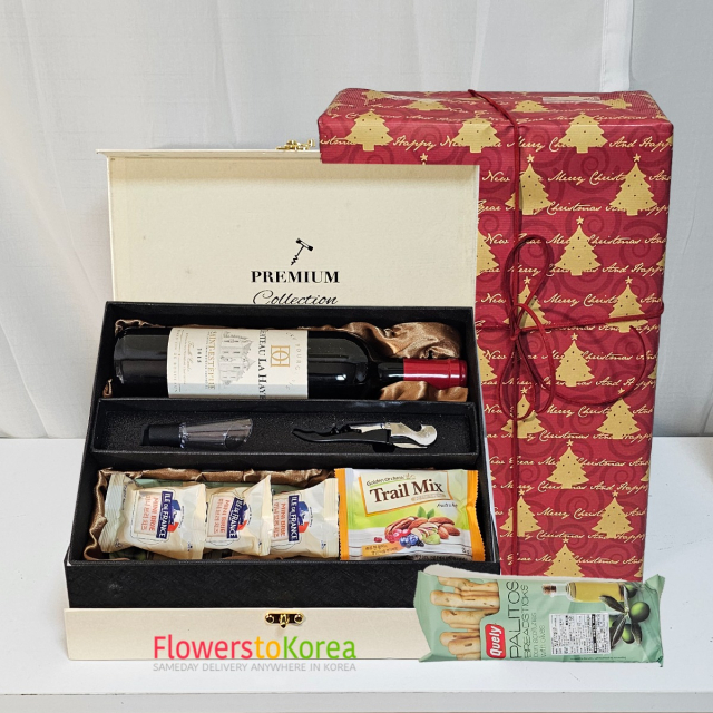 France wine and france brie cheese gift box