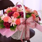 Pink Seasonal Flower Basket
