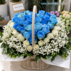 White and Blue Rose heart