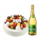 Sparkling juice and Fruit Cake
