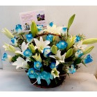 k-pop celebrity Kimseonho Blue flower basket