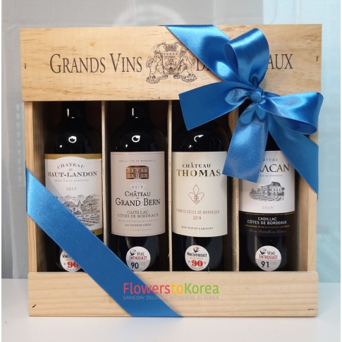 4 botte of France wine Box