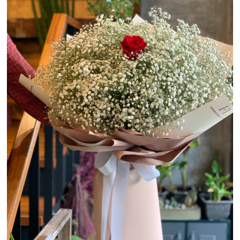 Only You Baby Breath bouquet_white